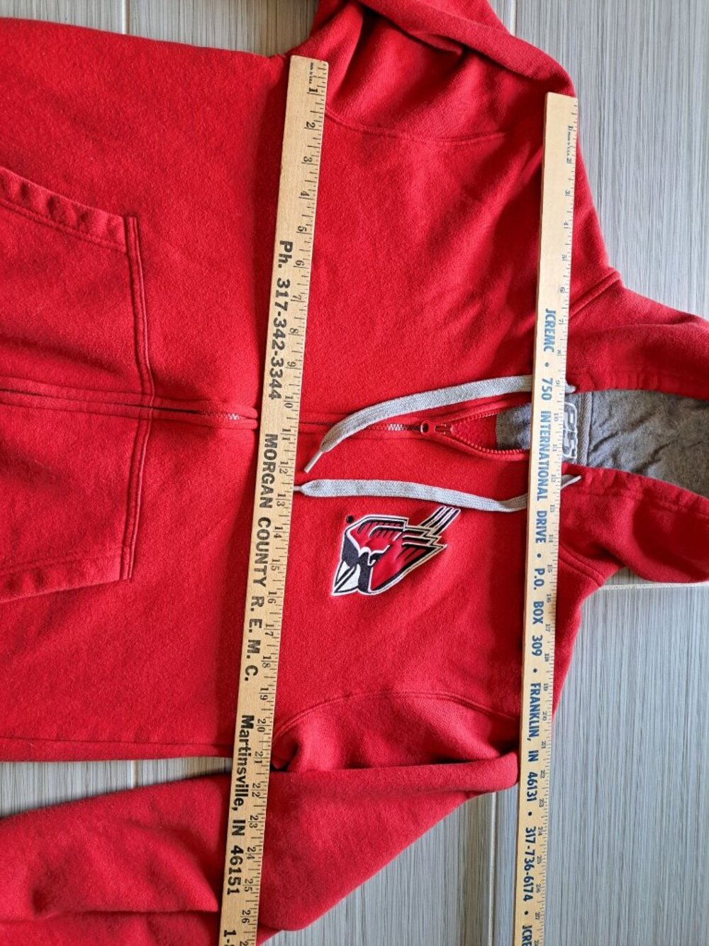 E5 Ball State Cardinals Red Zip-Up Hoodie Sweatshirt Women's L Embroidered - Picture 6 of 9